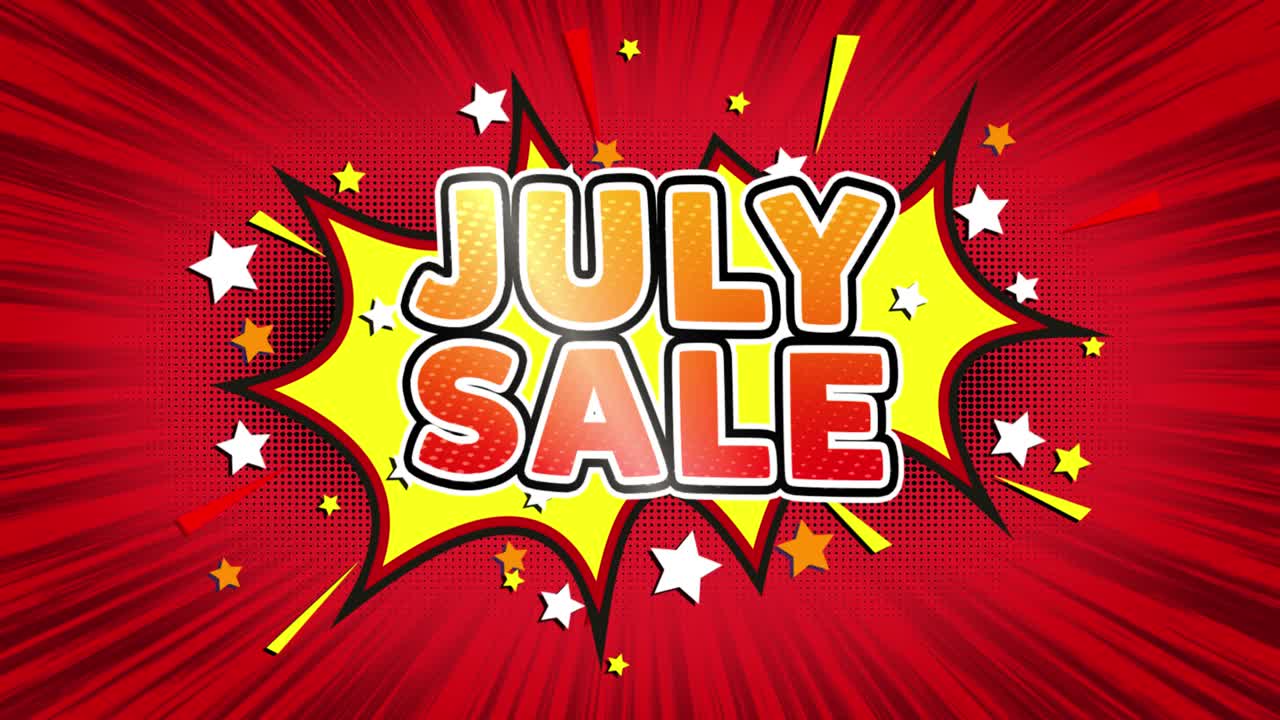 July Sale Comic Book Style Graphics