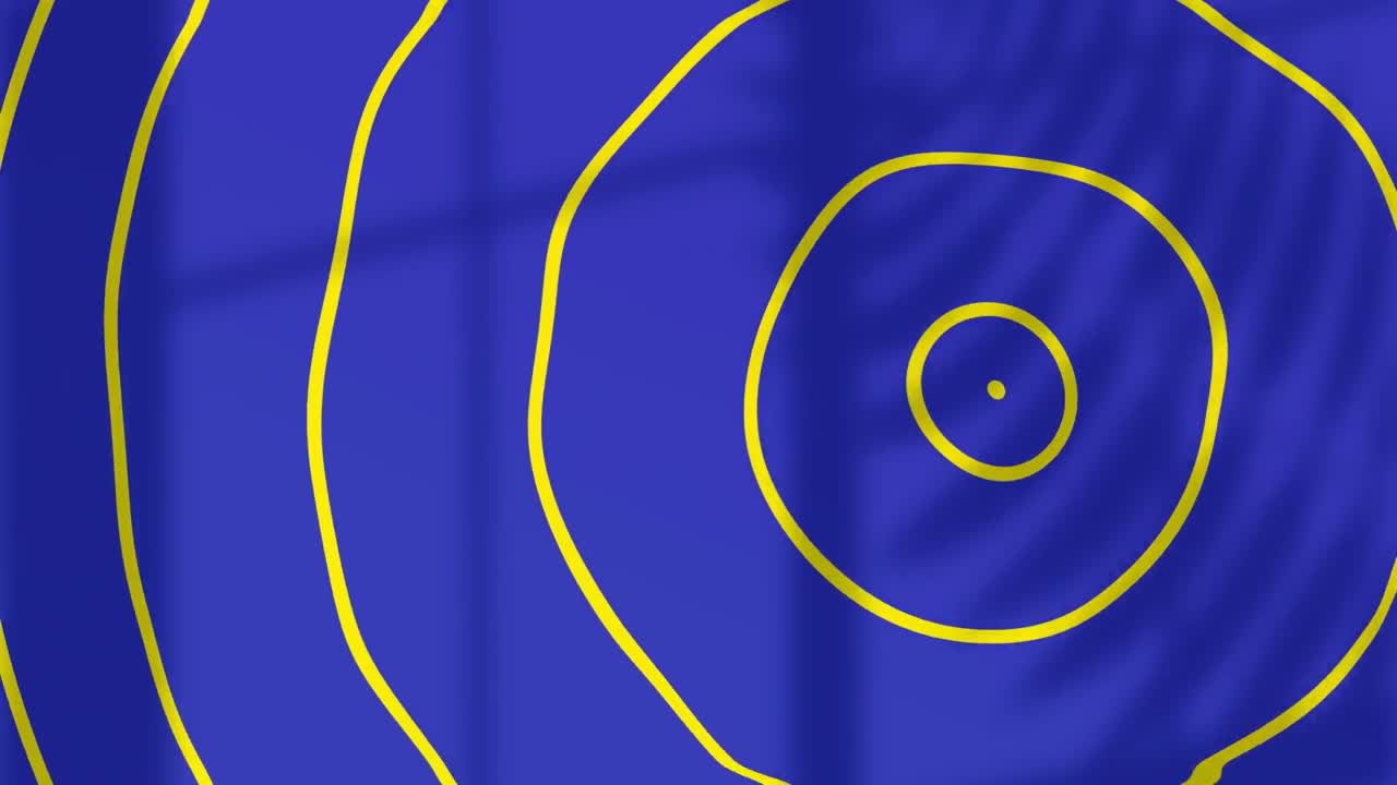 animación de formas geométricas en movimiento sobre fondo azul