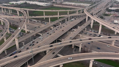 Establishing-aerial-shot-of-I-10-Freeway-and-Beltway-8-freeway-in-Houston