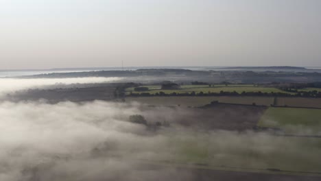 drone shot panning across oxfordshire skyline