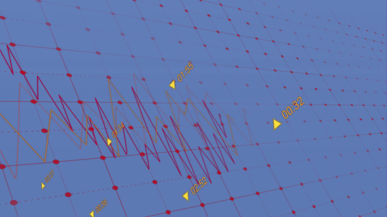 animación del procesamiento de datos financieros sobre un fondo azul