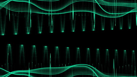 animación de formas verdes que se mueven sobre un fondo negro