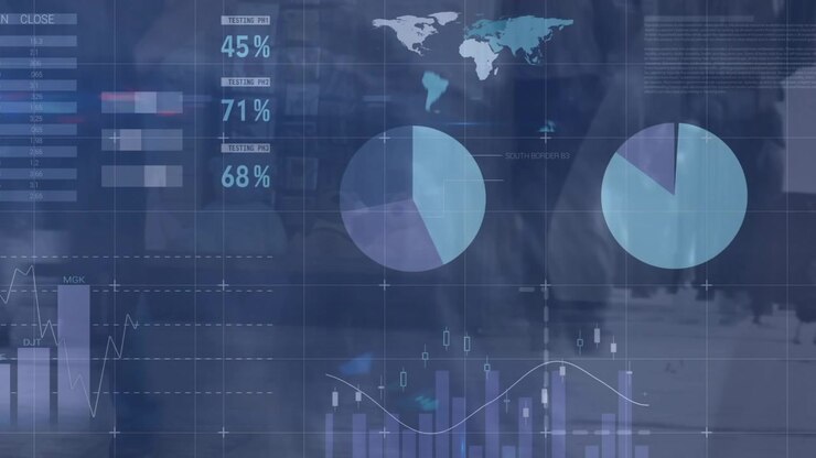 Animazione dell'elaborazione di dati finanziari su persone diverse