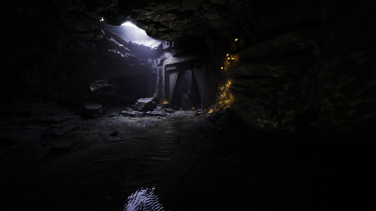 Grotta sotterranea nascosta con superfici luccicanti affascina i visitatori