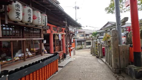 a walk through a serene shinto shrine alley