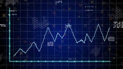Animation-Der-Statistischen-Datenverarbeitung-über-Ein-Gitternetz-Vor-Blauem-Hintergrund