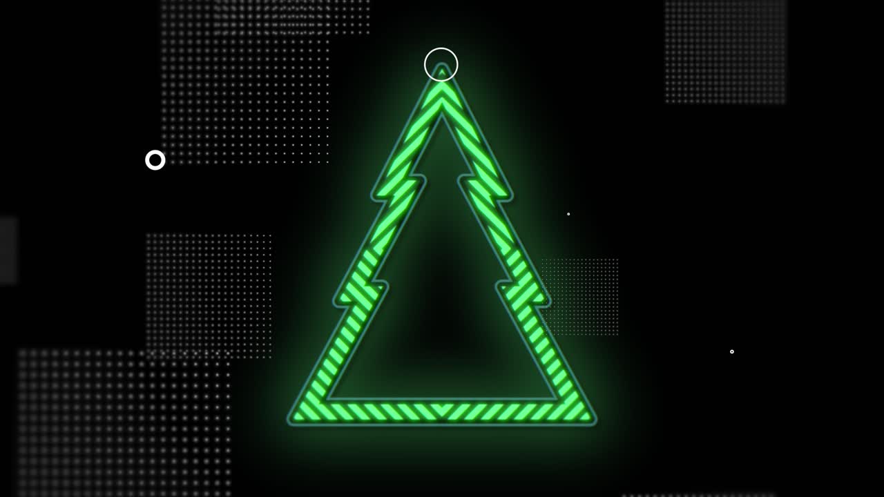 patrón de árboles de navidad verde con luz de neón