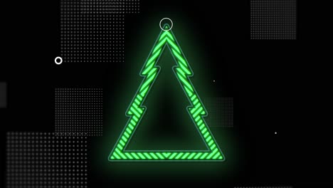 Green-Christmas-trees-pattern-with-neon-light