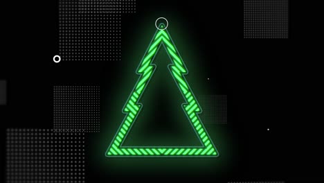 patrón de árboles de navidad verde con luz de neón