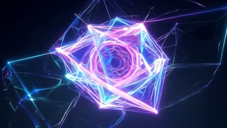 abstract geometric neon artwork