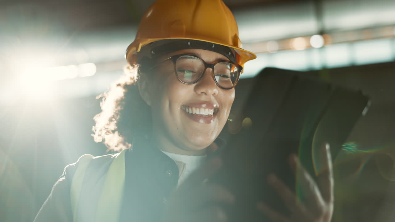 Tablet, search and engineering with woman