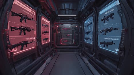 sci-fi weapons display
