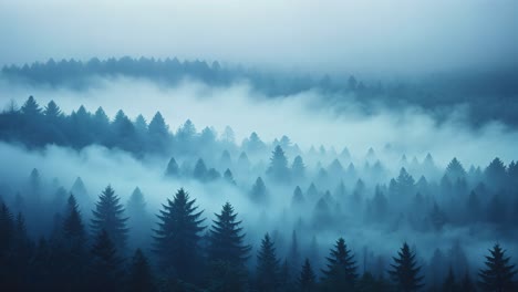 foggy mountain forest