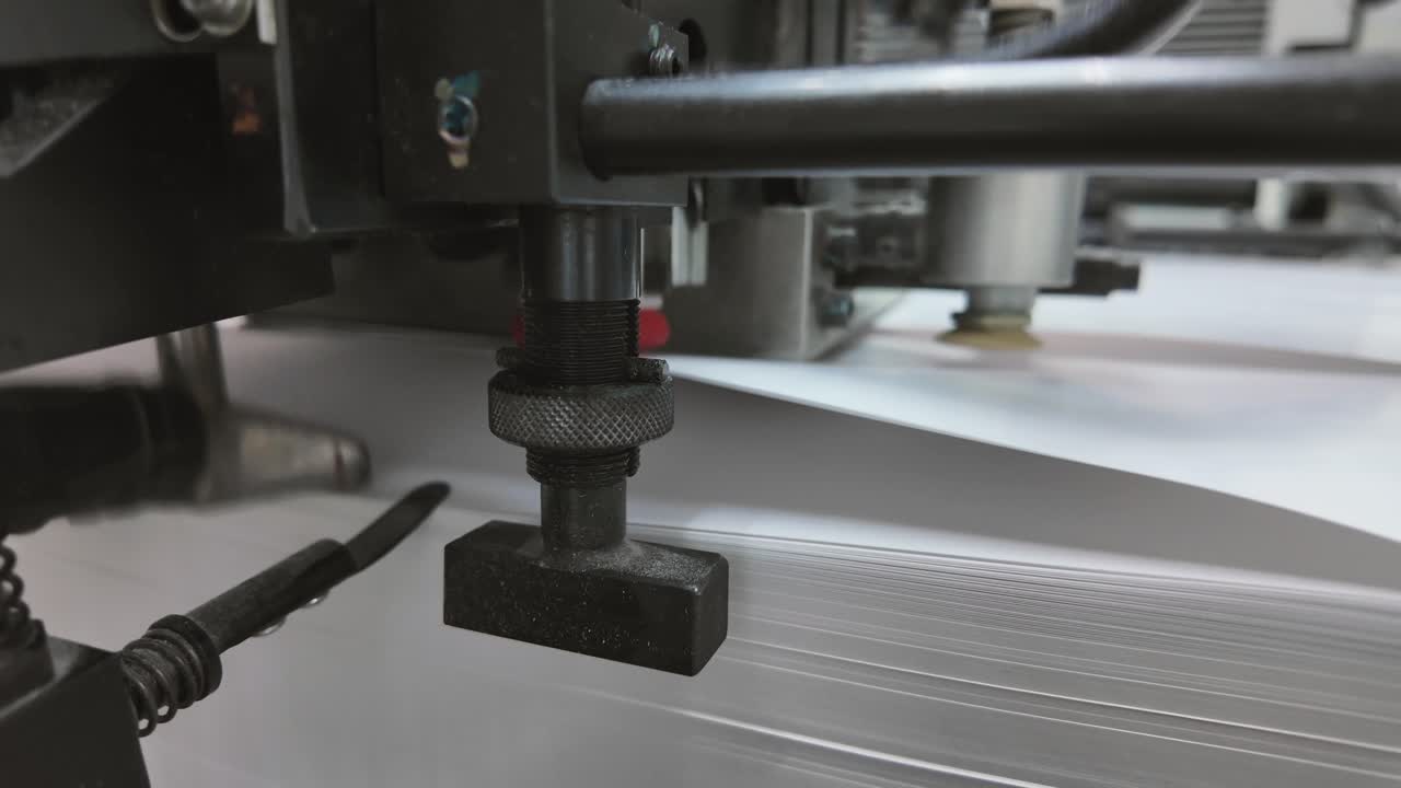 Close up Printing equipment. Large format inkjet printer