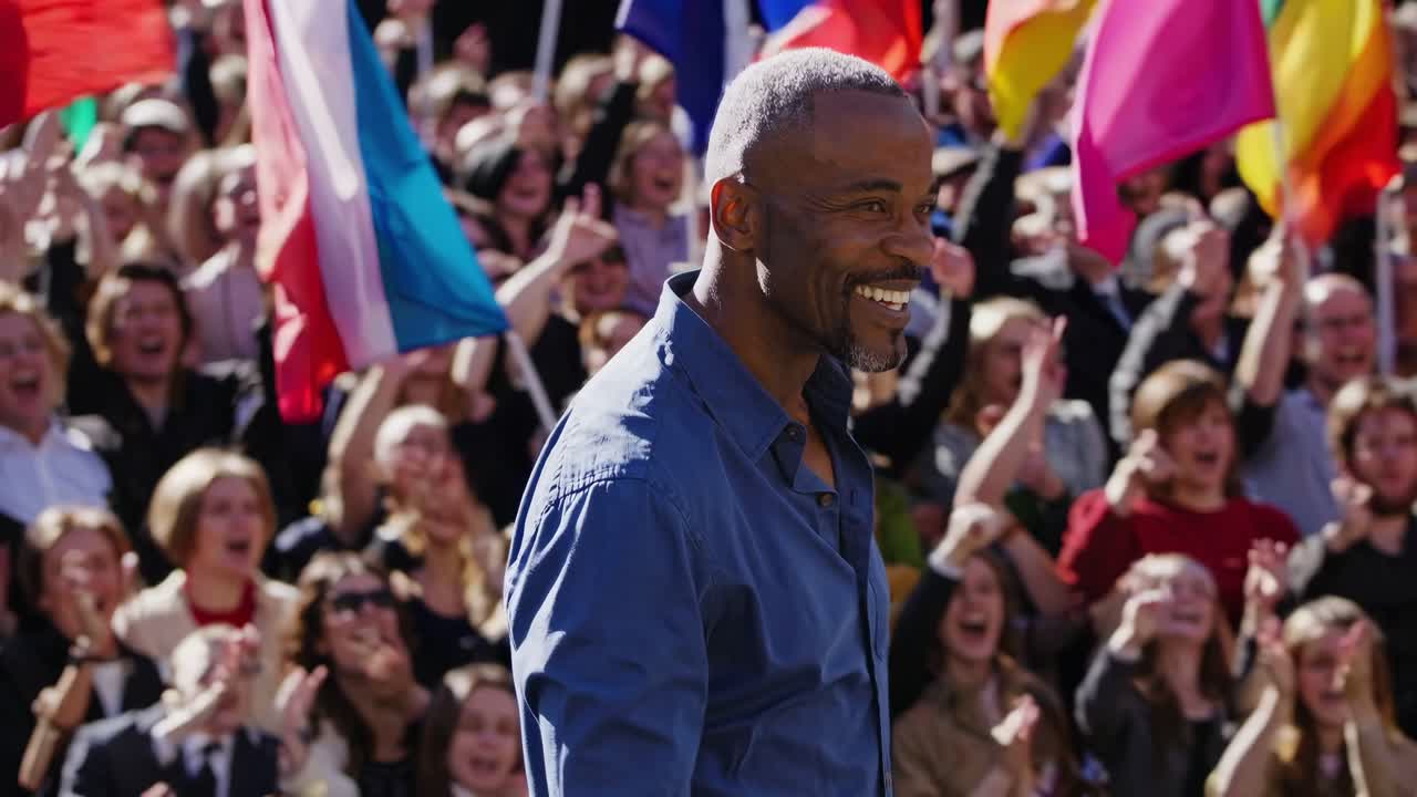 hombre en una celebración pública