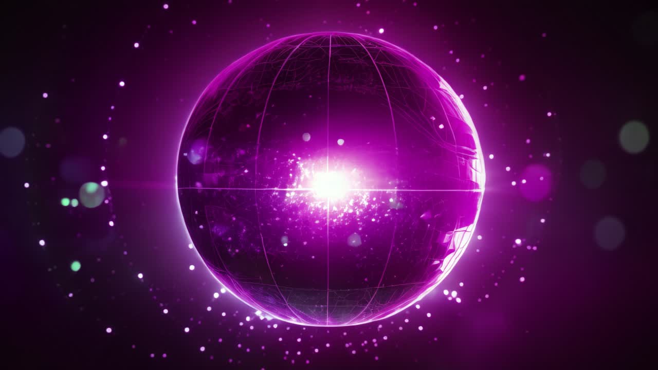 Purple Glowing Digital Globe