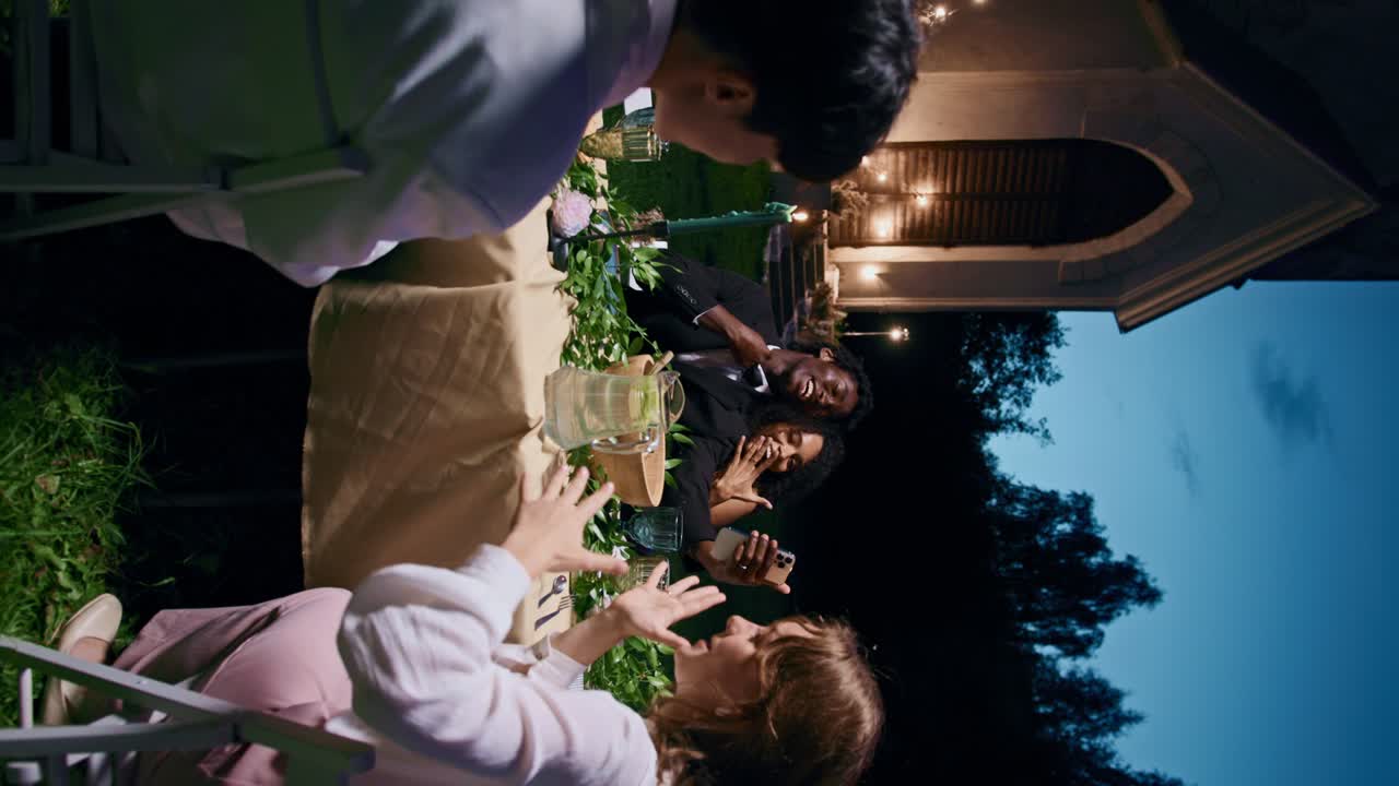 People enjoying a party at night