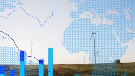 animation of data processing over wind turbines