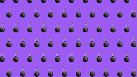 animación del texto del boom sobre un fondo de patrón vibrante retro