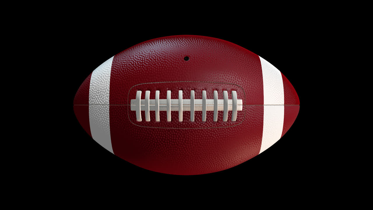 American Football Rotating on Black Background