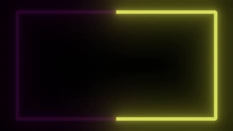 neon purple and yellow frame animation. futuristic light effect. abstract background. 4k