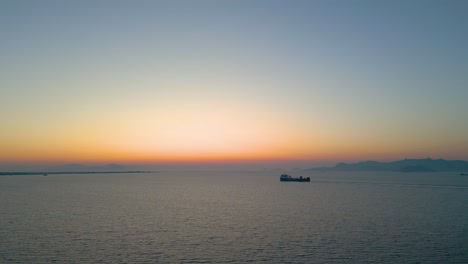 beautiful sunrise on the horizon of the aegean sea in kos, greece