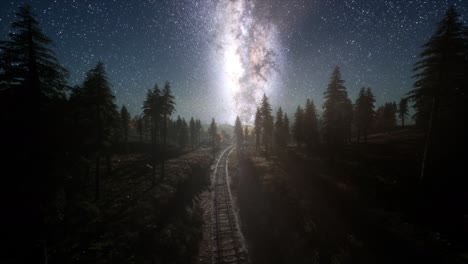 The-milky-way-above-the-railway-and-forest