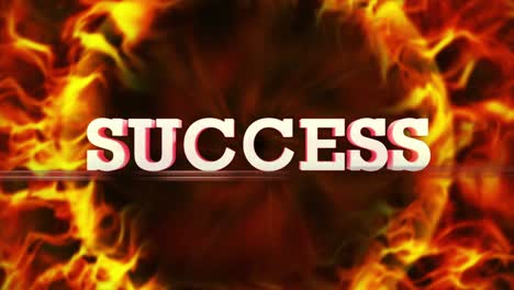 success text and fiery ring, loop, 4k