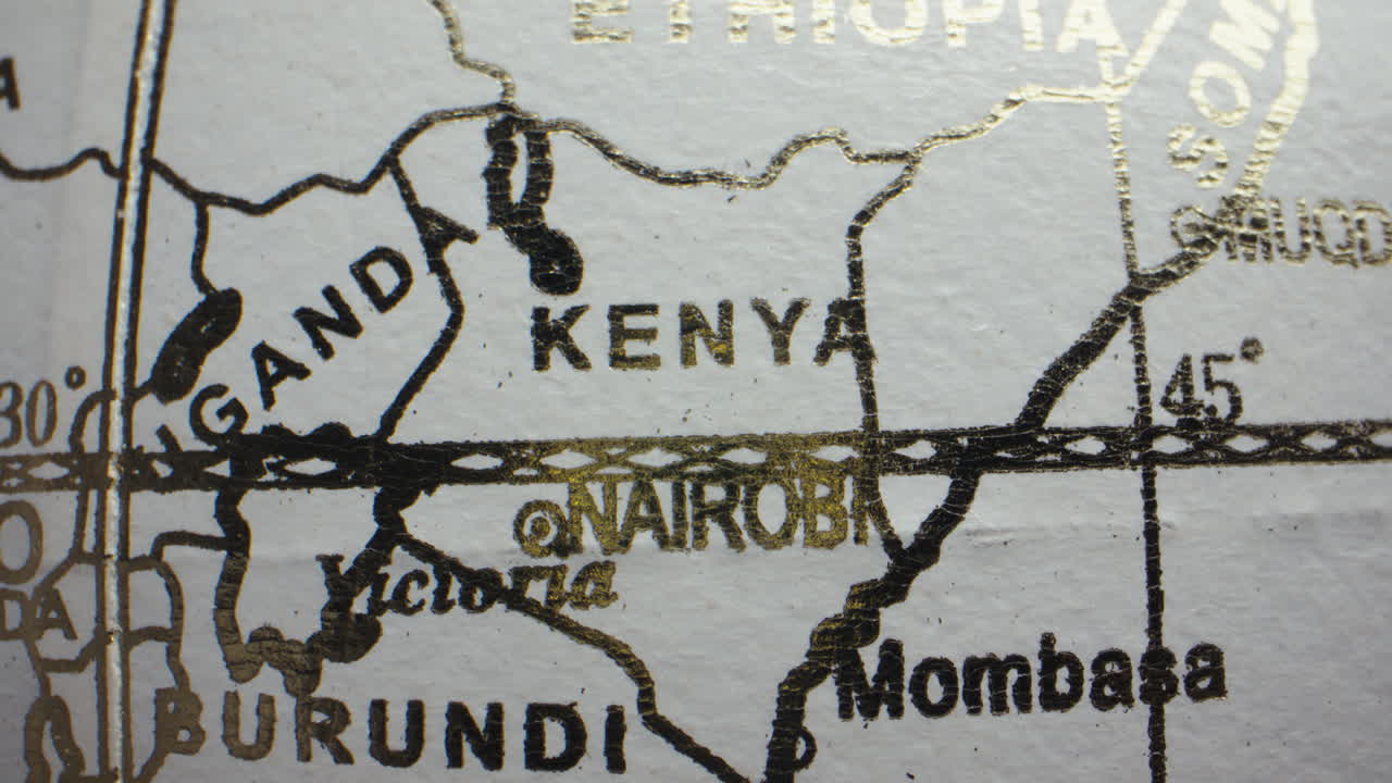 Map of Kenya and surrounding areas