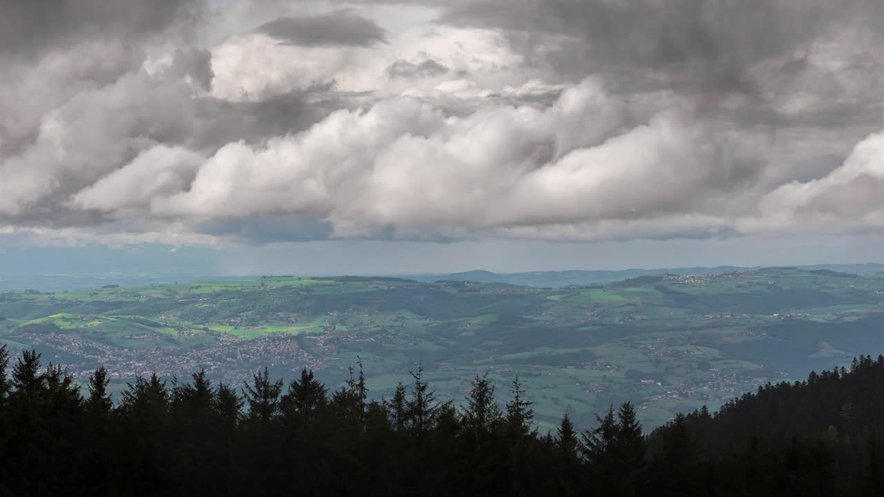cloud time lapse in the Pilat regional natural park in France