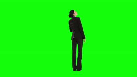 mujer de negocios en pantalla verde