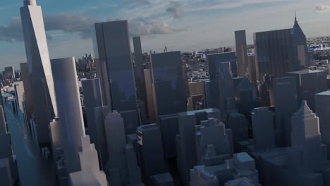 city plastic new york model nyc usa skyscrapers shiny flythrough 4k