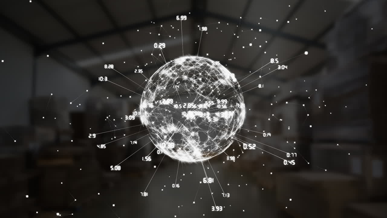 글로벌의 애니메이션과 창고를 통해 숫자와 연결의 네트워크