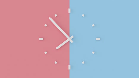 abstract and minimal clock on pastel background