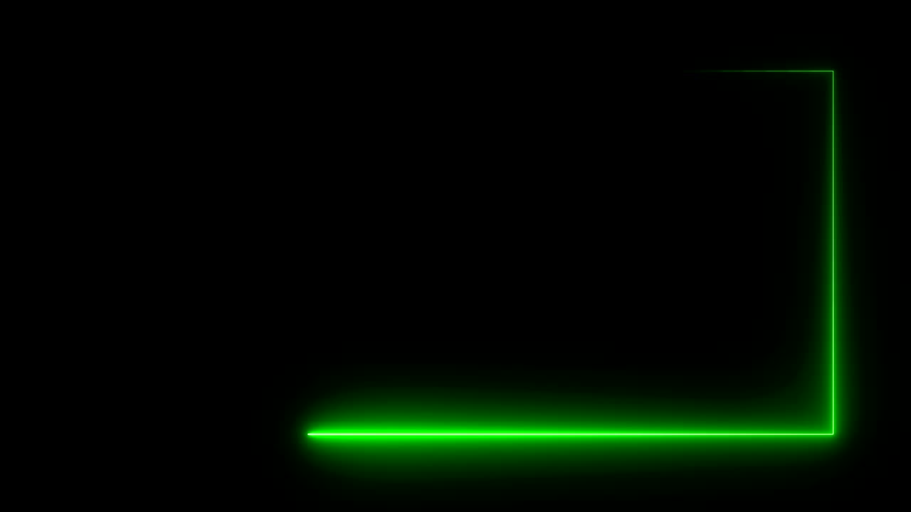 marco rectangular de neón brillante abstracto. diseño de fondo tecnológico con láser. en bucle