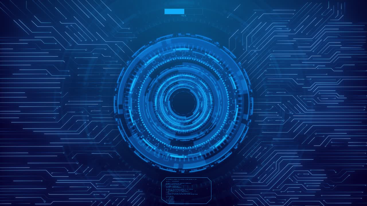 Futuristic hitech technology tunnel cyber ai artificial intelligence data mining circuit board