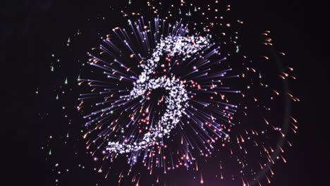 cuenta atrás al estilo de los fuegos artificiales para el año nuevo