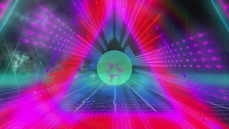 animación del metaverso sobre un túnel de neón brillante