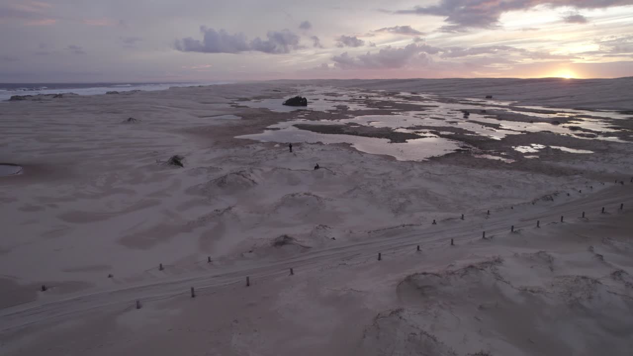 gente en las dunas de arena de la playa de stockton en