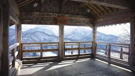 snowy landscape of yamagata japan from peak of yamadera temple