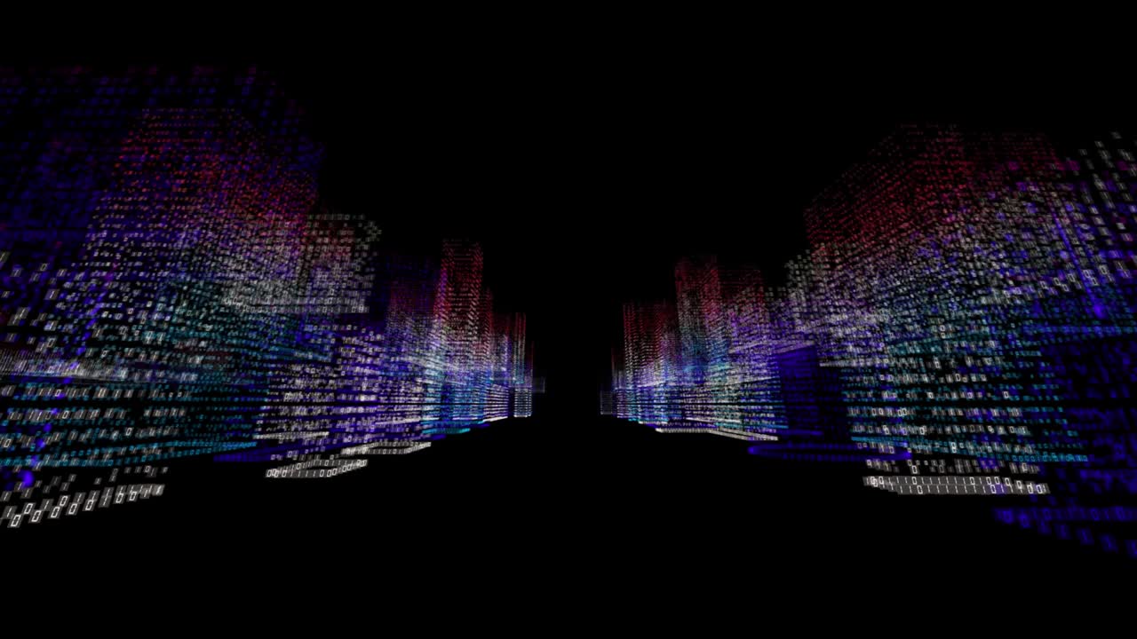 Endlosschleife abstraktes Hologramm 3D Smart City
