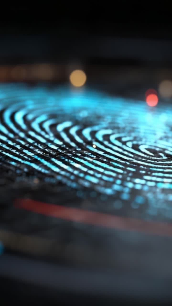 Intricate Digital Fingerprint Design Highlighting Unique Patterns and Textures in a Close-Up View, Showcasing the Fusion of Technology and Identity Recognition