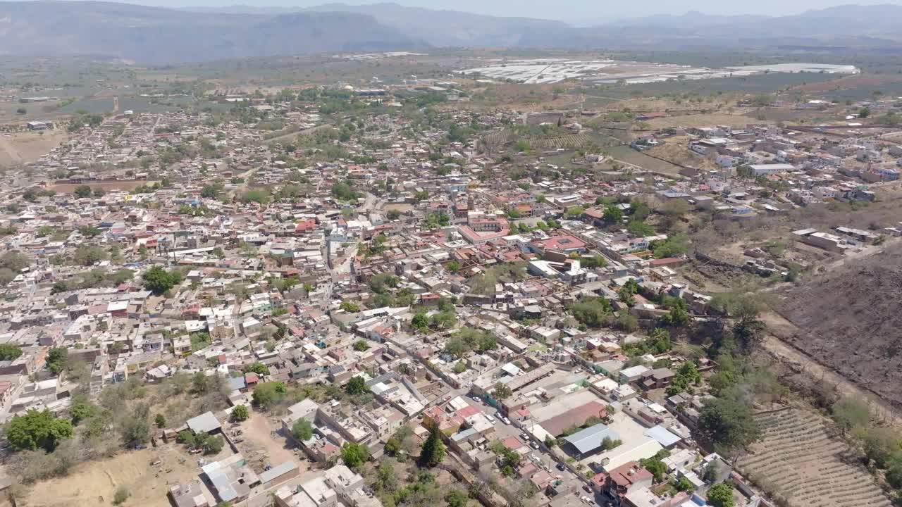 Vista aerea panoramica del quartiere di Amatitan, Jalisco.