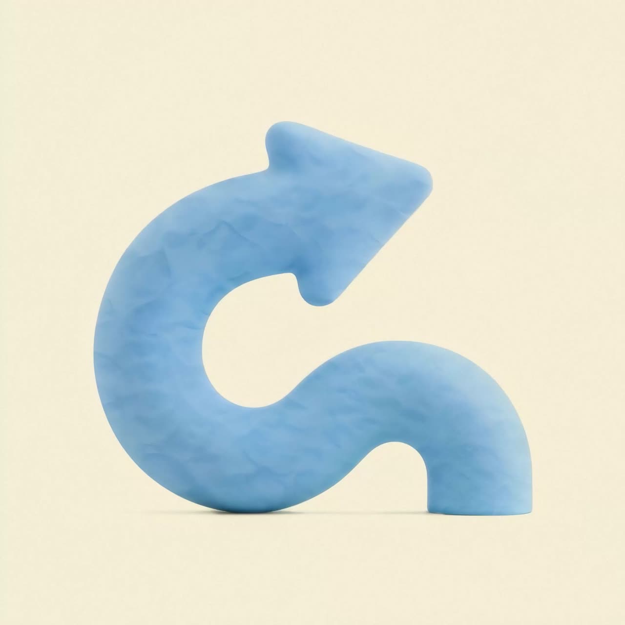 Abstract Blue G-Shaped Objects with Soft Texture