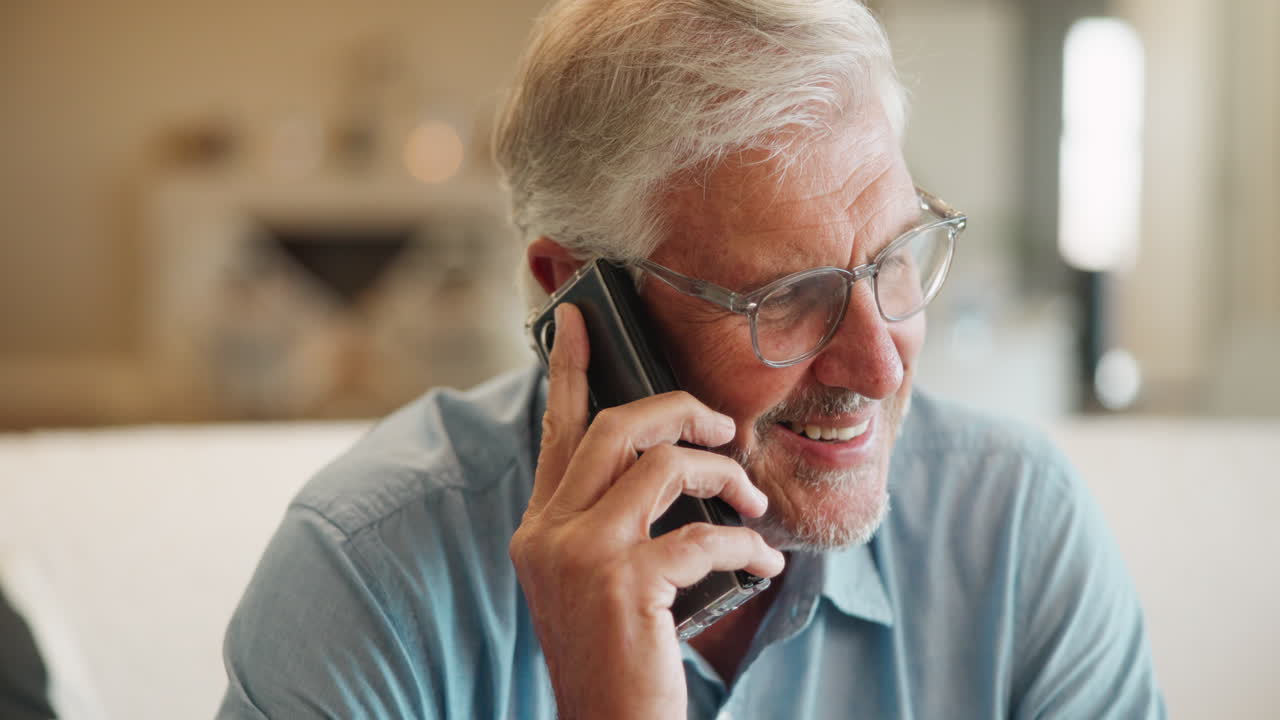 Senior man on a phone call