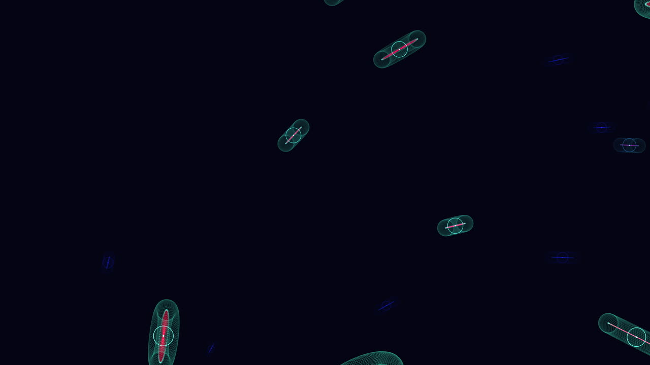 An artistic depiction of various sized colored circles arranged in a circular pattern against a black backdrop, creating a vibrant and dynamic visual composition