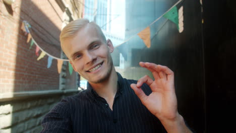 young man in city portrait