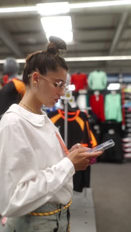 woman shopping in a sports store