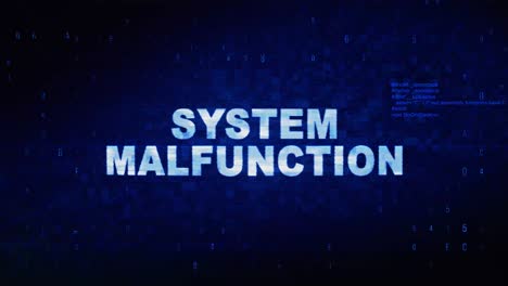 Ystem malfunction text digital noise twitch and glitch effect tv screen loop animation background