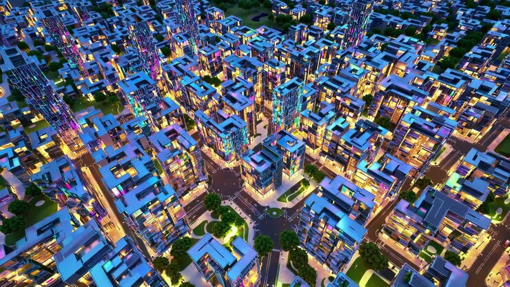 Cidade Futurista à Noite